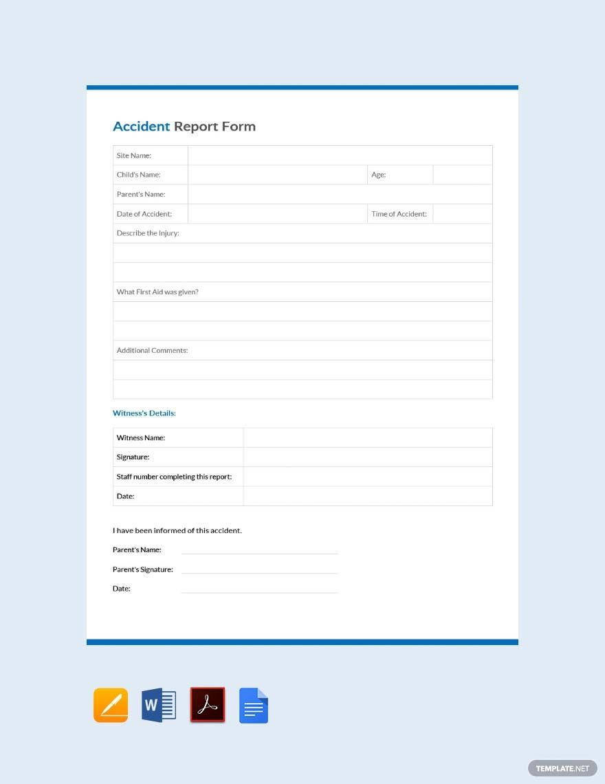 Accident Report Form template