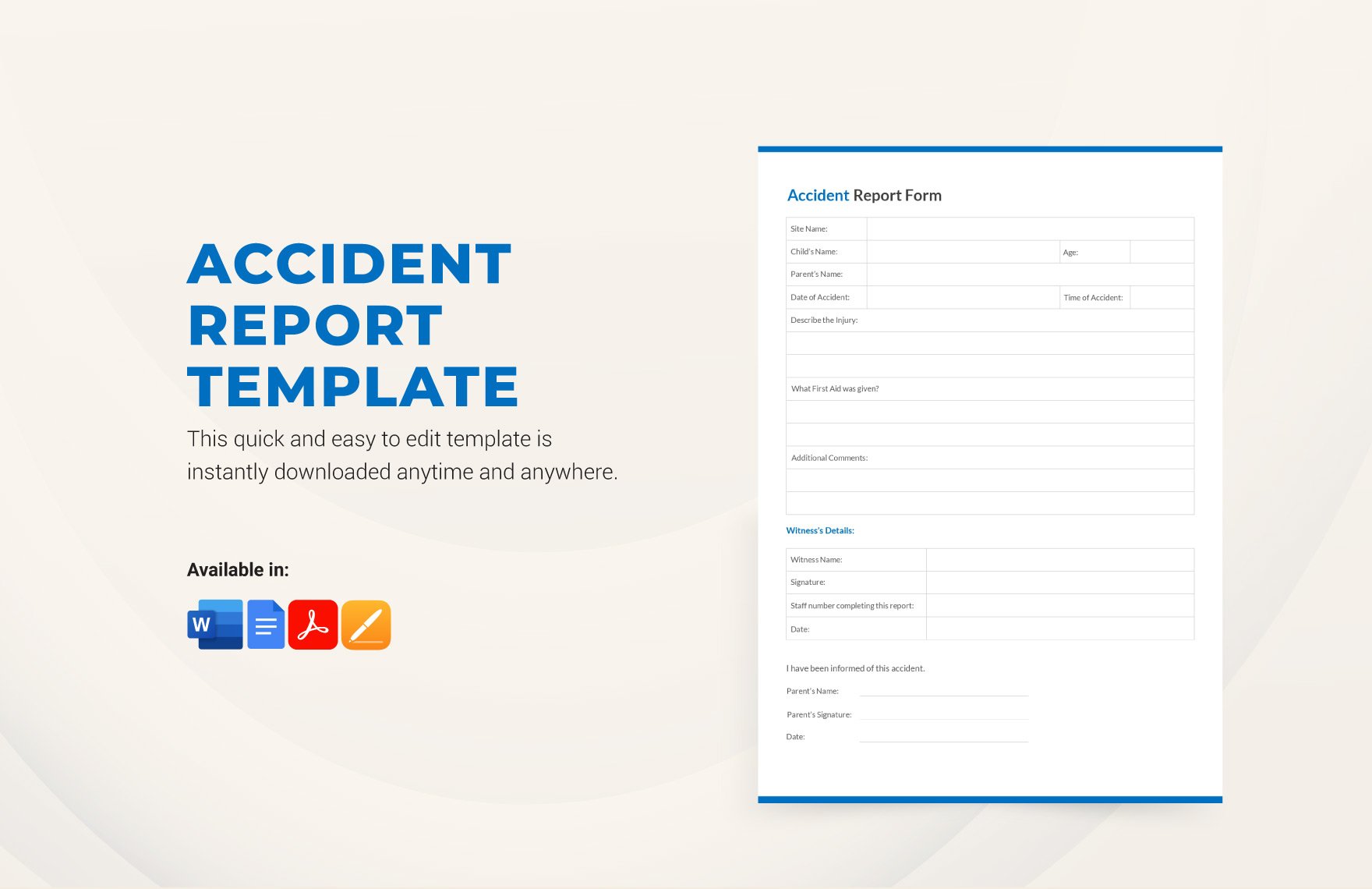 Accident Report Form template