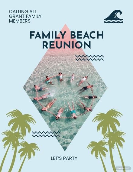 Free Family Beach Party Flyer Template