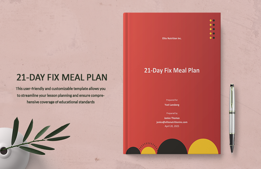Free Blank 21 Day Fix Meal Plan Template - Download in Word