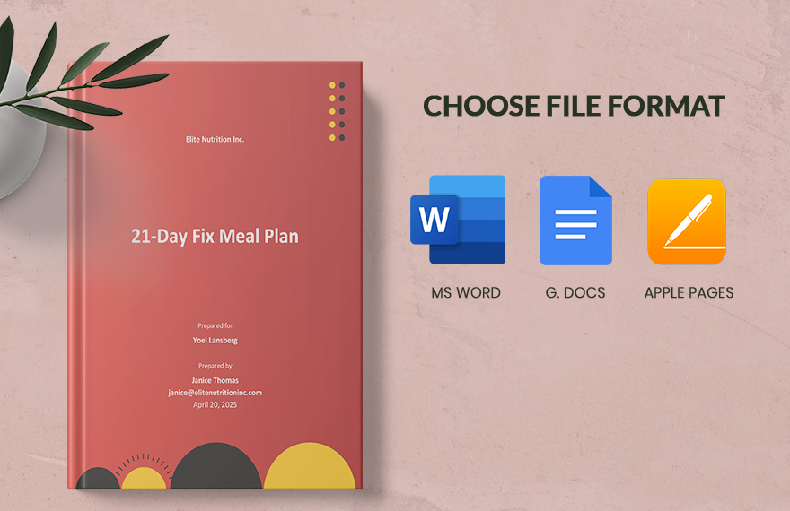 Blank 21 Day Fix Meal Plan Template