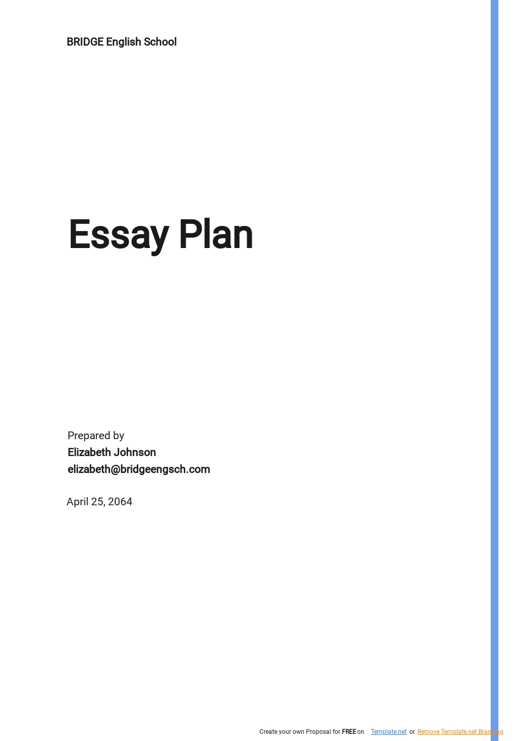 Free Simple Essay Plan Template Google Docs, Word, Apple Pages, PDF