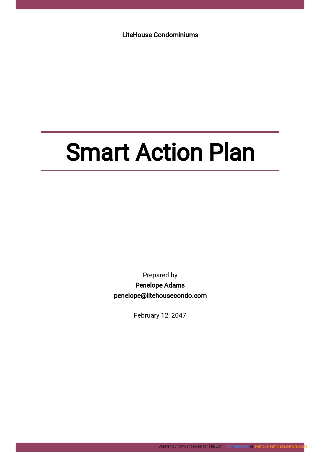 Free Blank Smart Action Plan Template