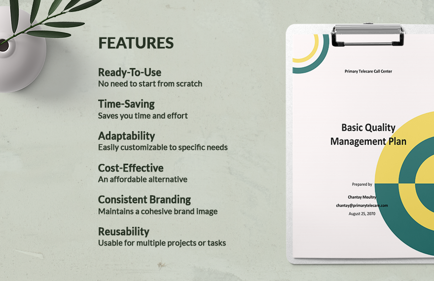 Basic Quality Management Plan Template