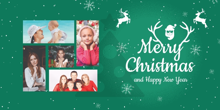 Free Elegant Christmas Family Photo Card Template.jpe