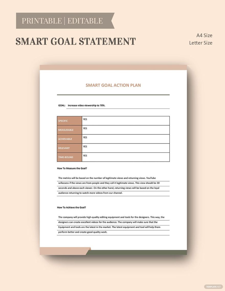 Smart Action Plan Template Word Google Docs Apple Pages Template