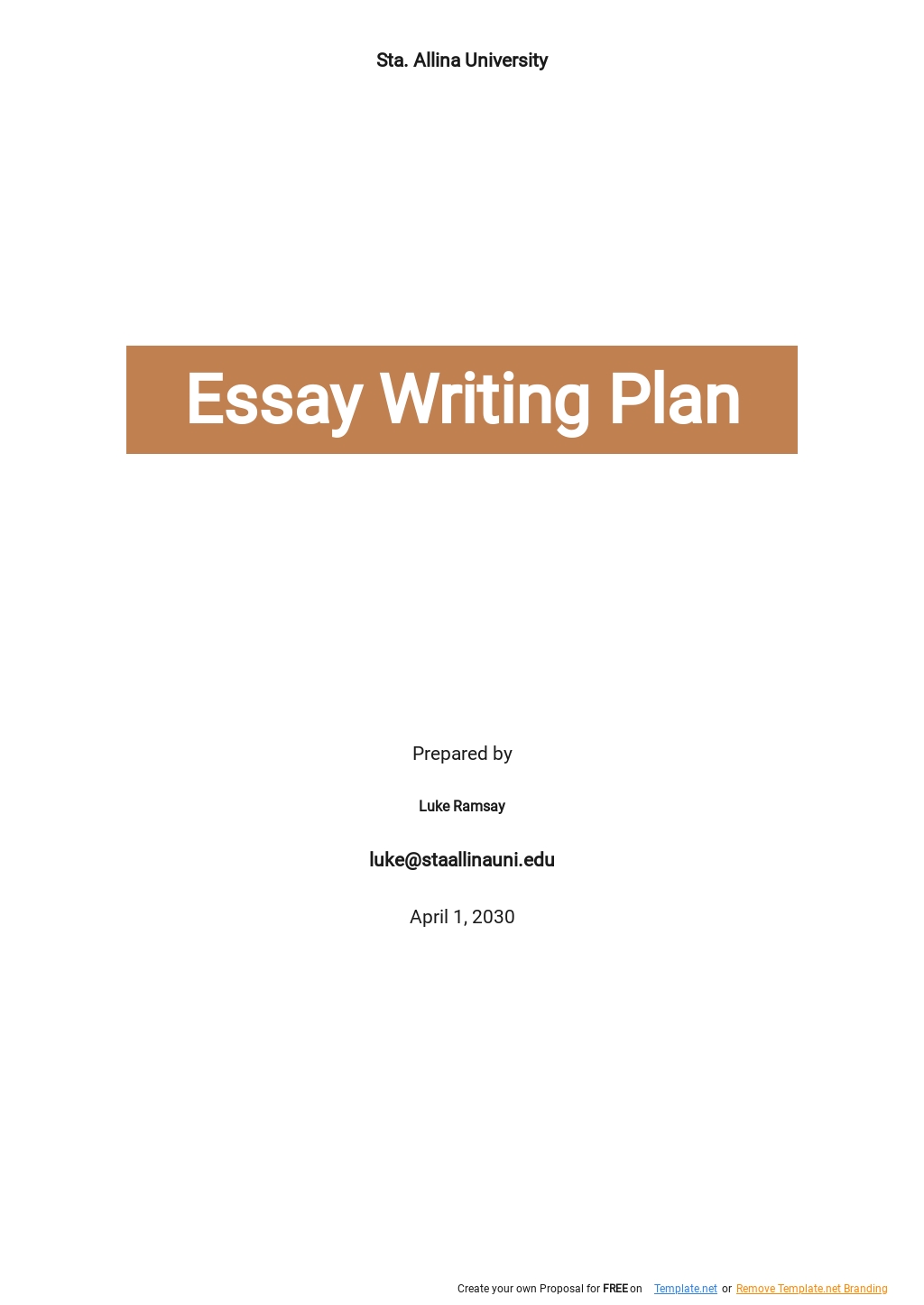 essay plan example template