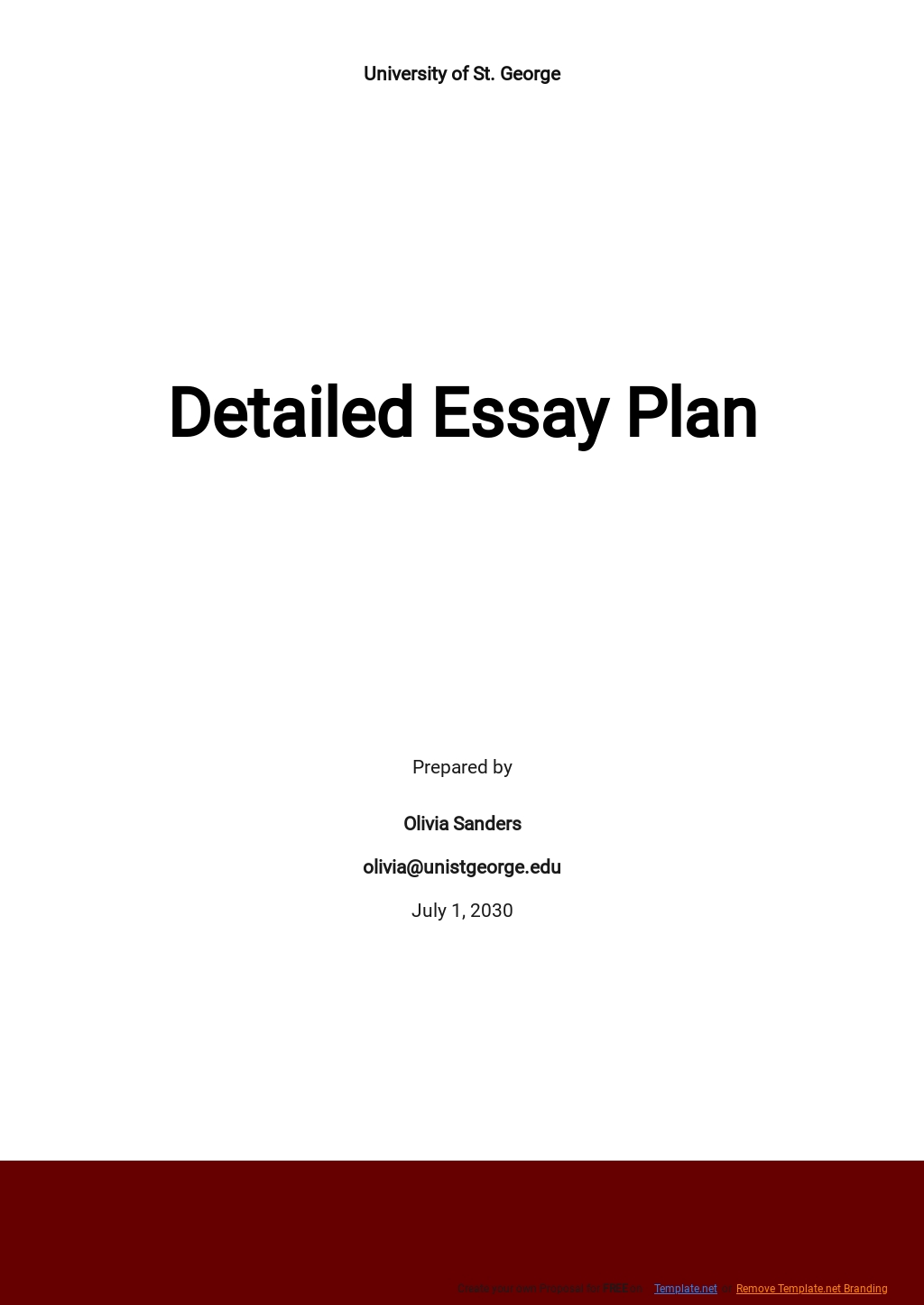 research essay plan template