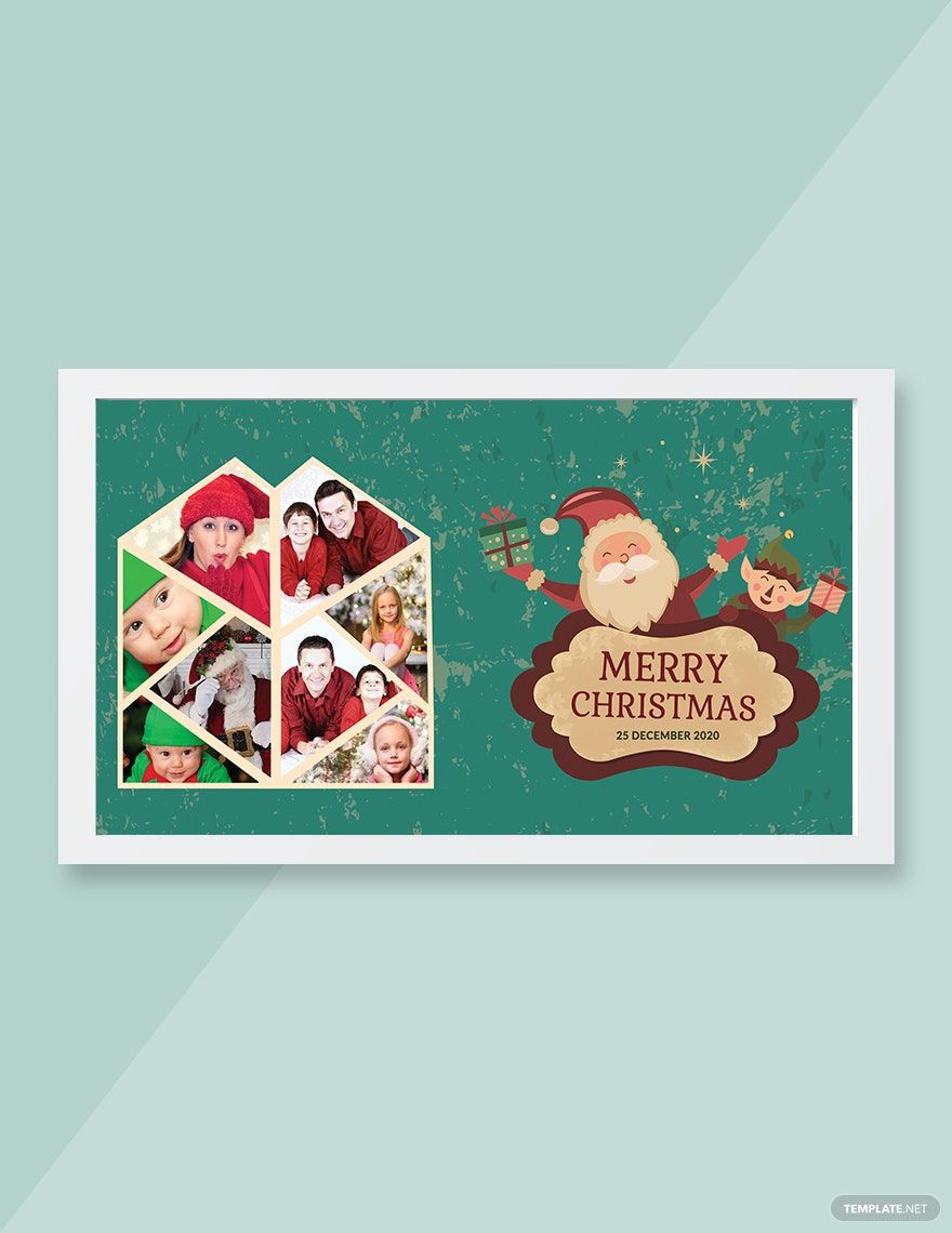 Floral Christmas Photo Card Template
