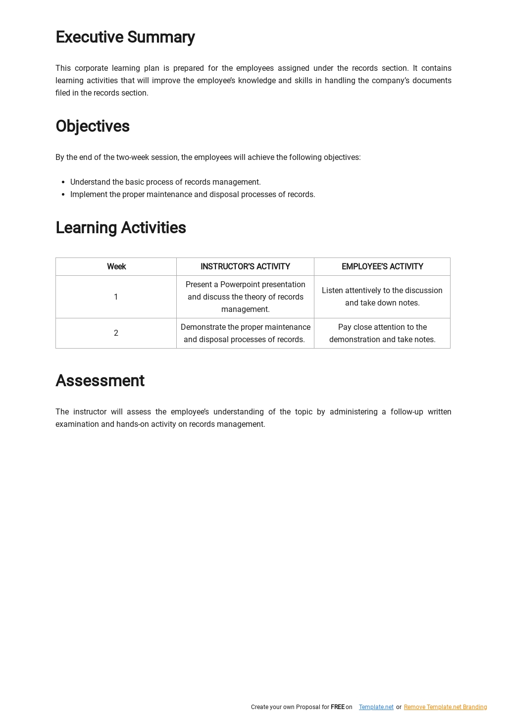 Corporate Learning Plan Template in Google Docs, Word, PDF | Template.net