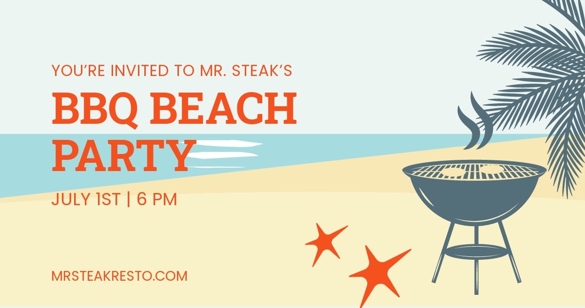 Free Bbq Beach Party Facebook Post Template
