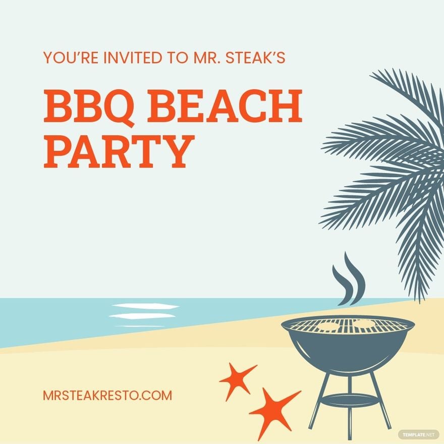Bbq Beach Party Instagram Post Template