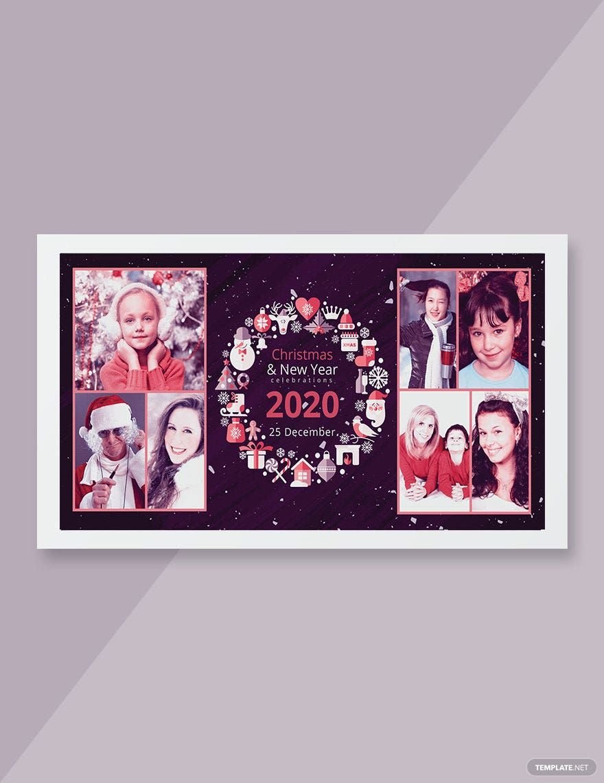 Free Merry Christmas Photo Card Template