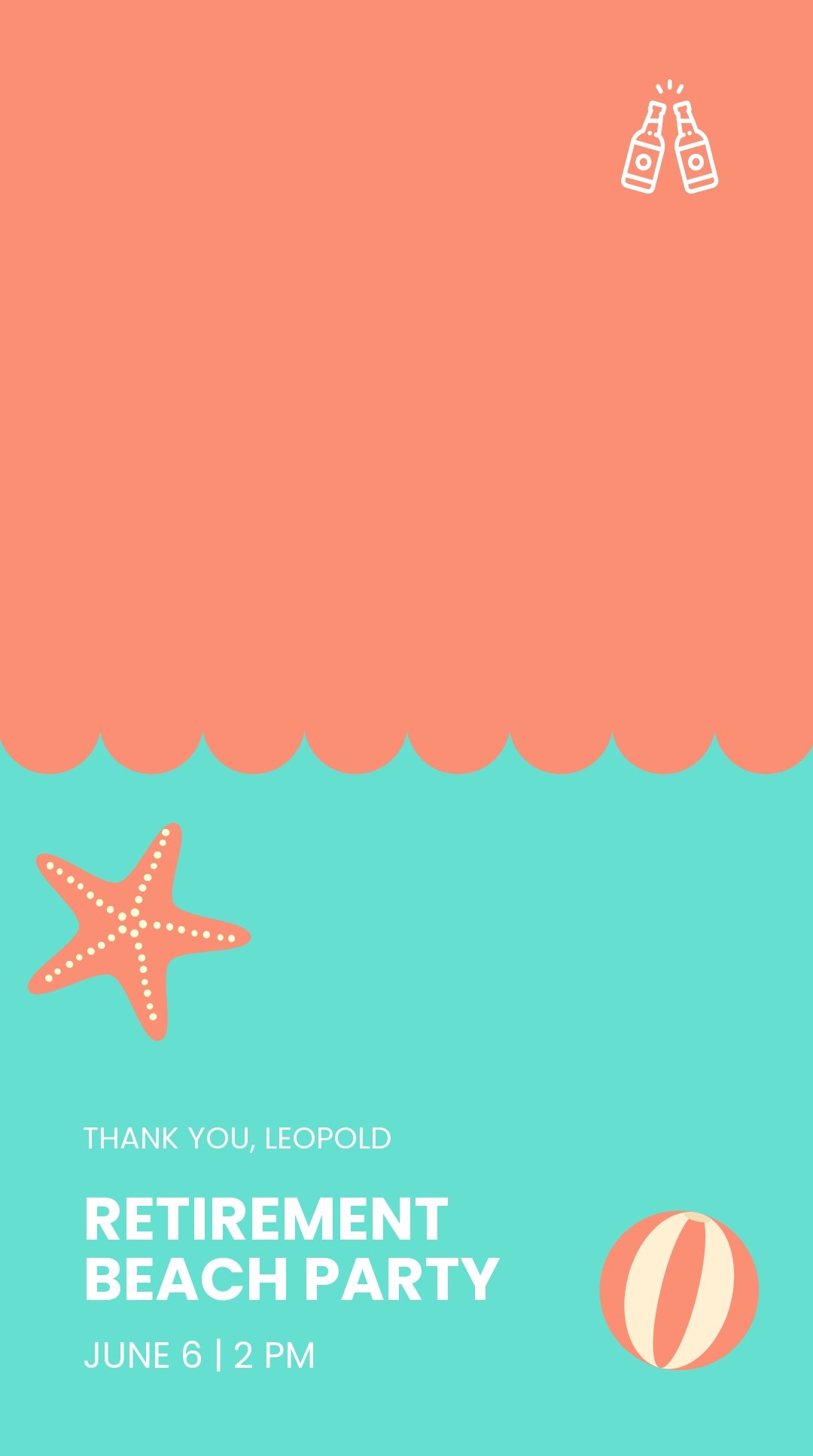 Retirement Beach Party Snapchat Geofilter Template
