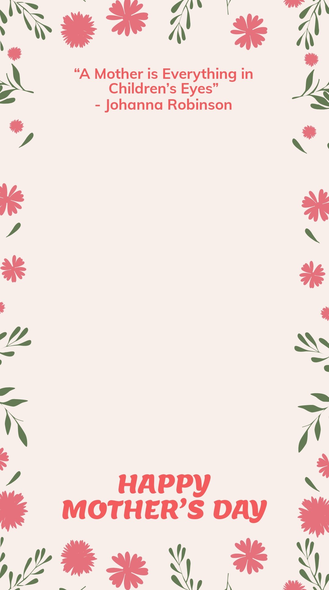 Free Mother's Day Quote Snapchat Geofilter Template