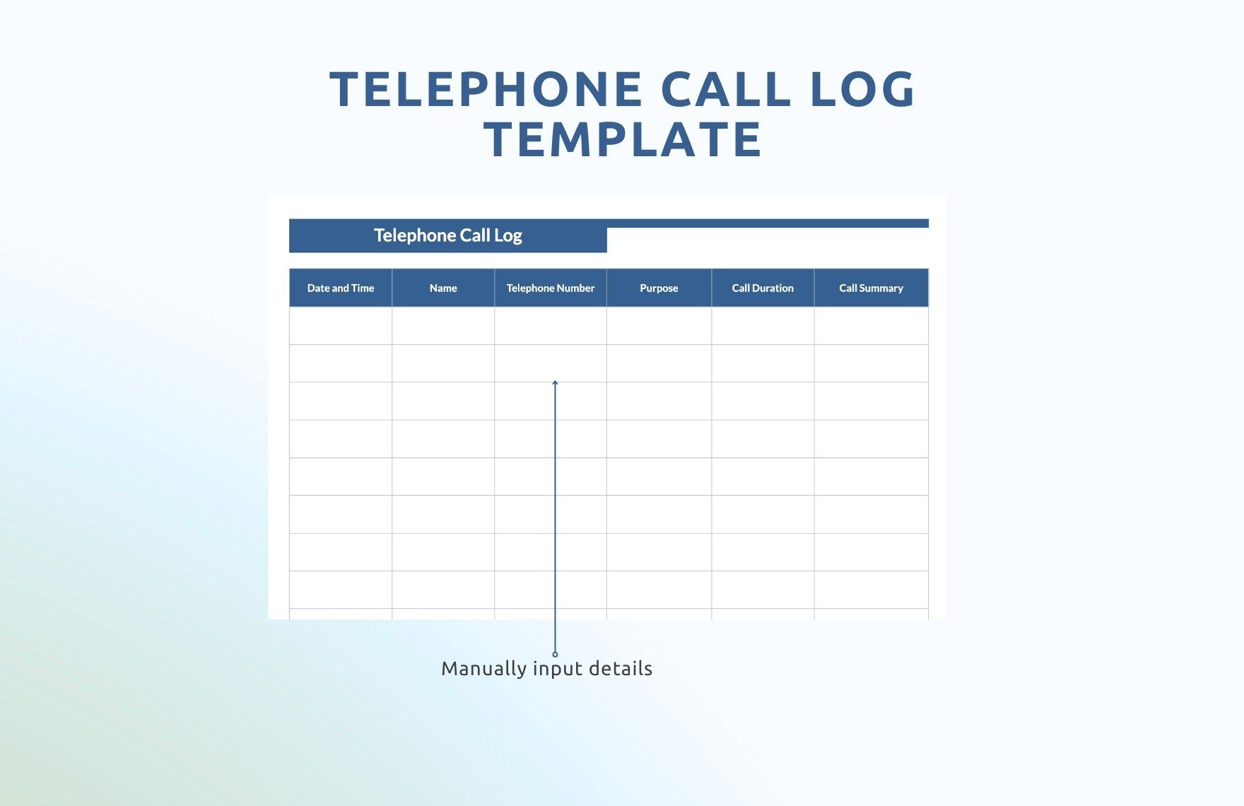 Telephone Call Log Template