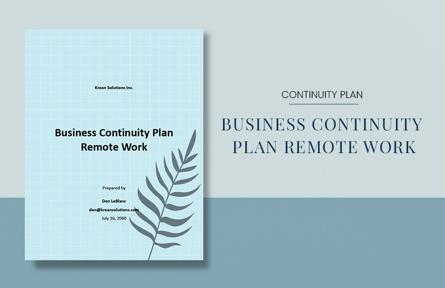 Business Continuity Plan Remote Work Template