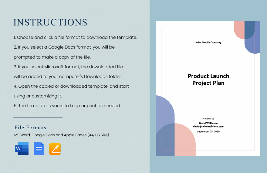 Product Launch Project Plan Template