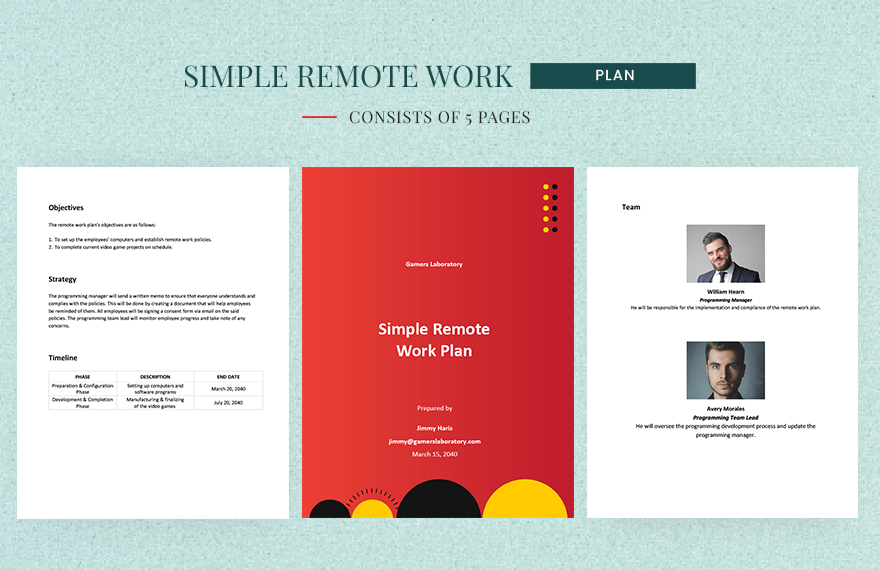 Simple Remote Work Plan Template