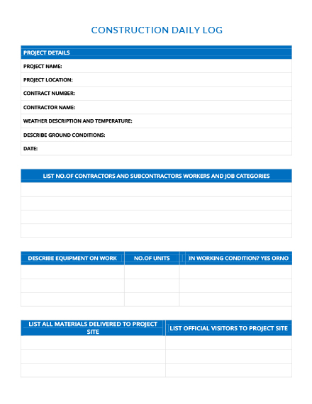 Daily Progress Report For Building Construction Template: Download 154 ...