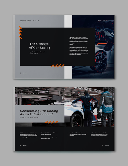 Car Racing Magazine Template - InDesign, Word | Template.net