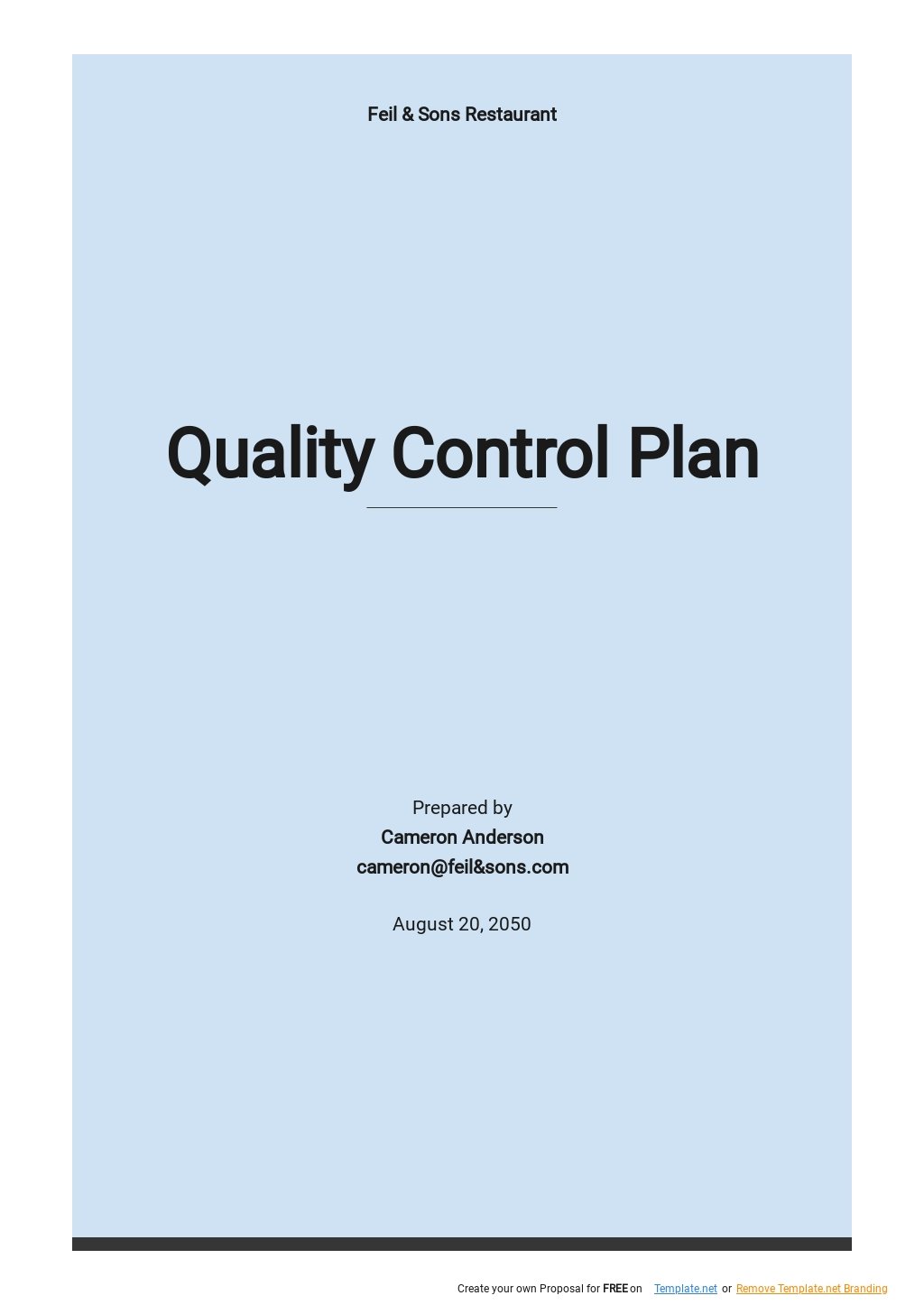 Free Simple Quality Control Plan Template