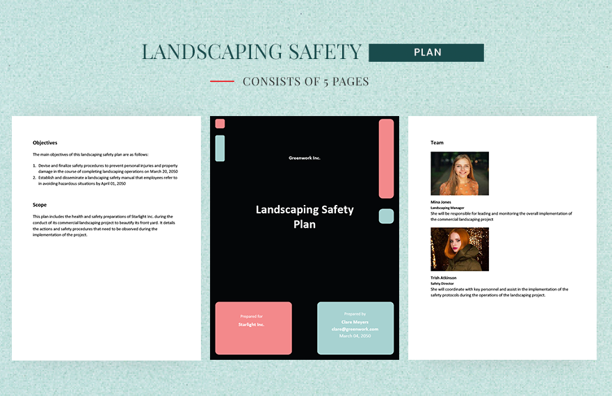 Landscaping Safety Plan Template