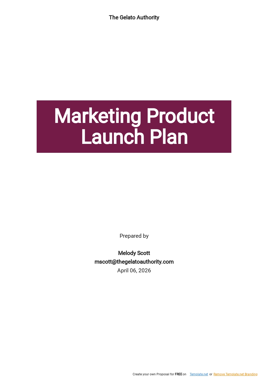 Marketing Product Launch Plan Template Google Docs Word Apple Pages