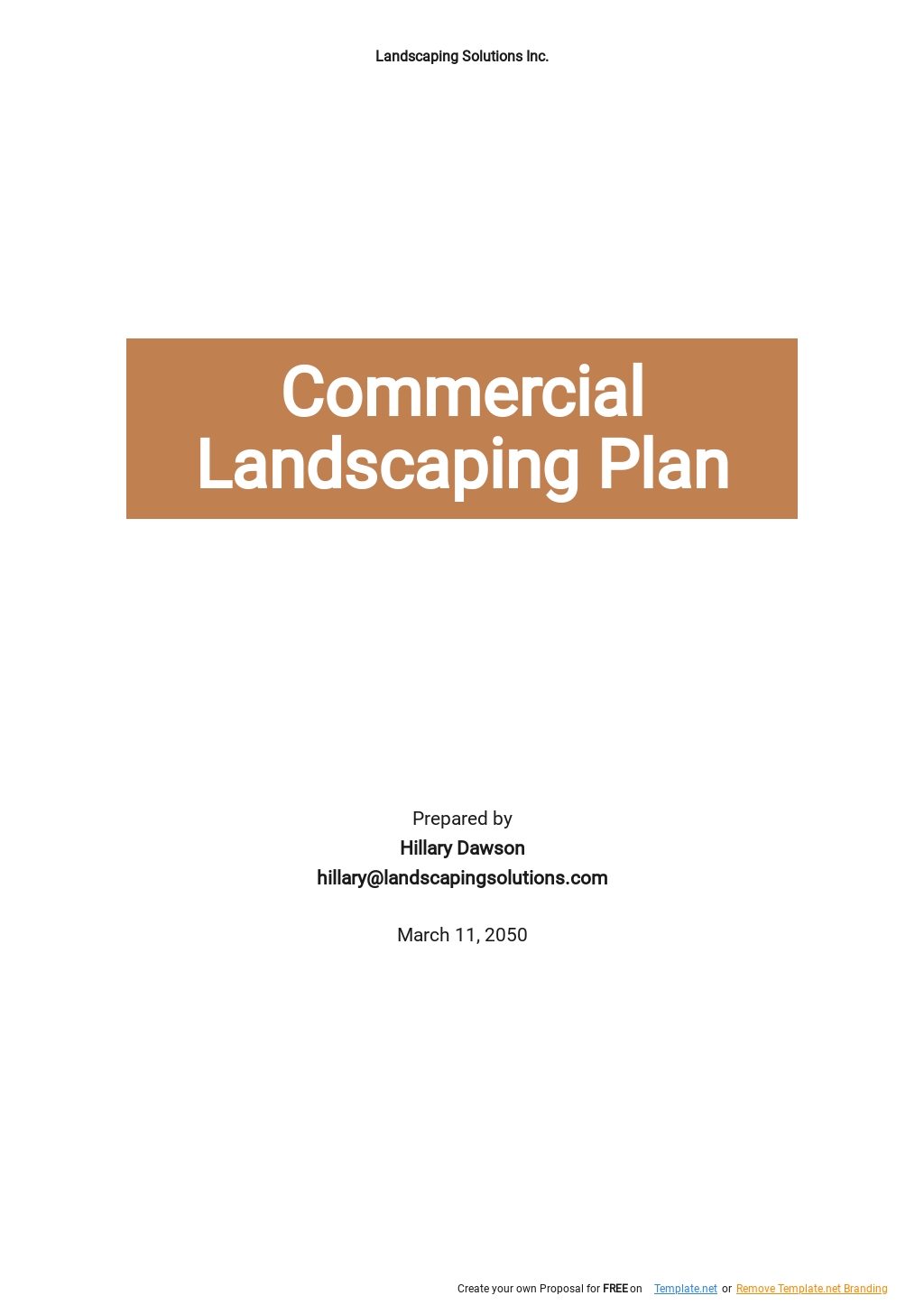 Commercial Landscaping Plan Template