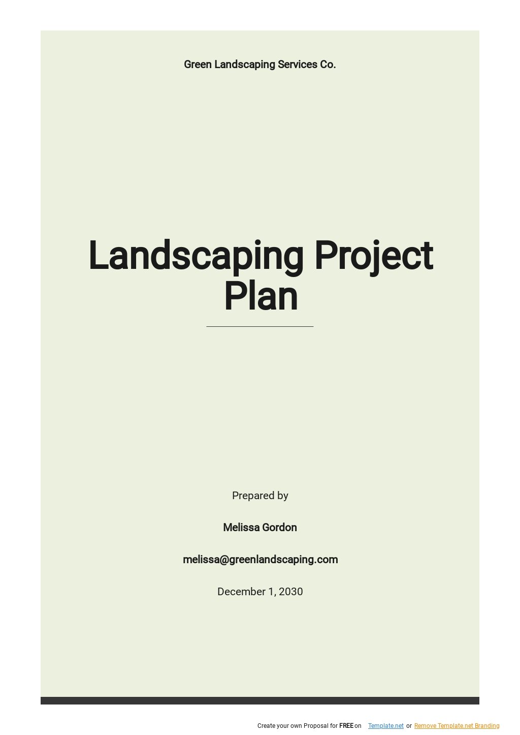 business plan template for landscaping