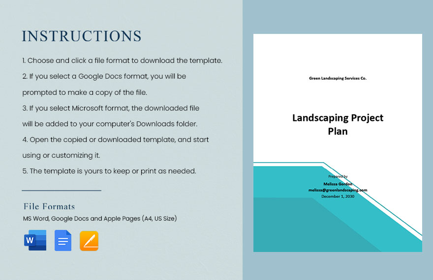 Landscaping Project Plan Template