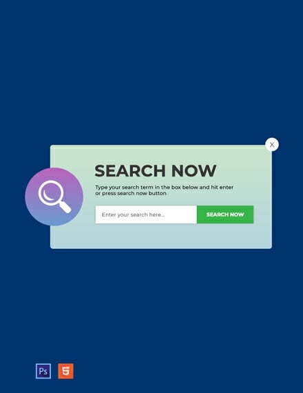 Website Search Pop-up Template