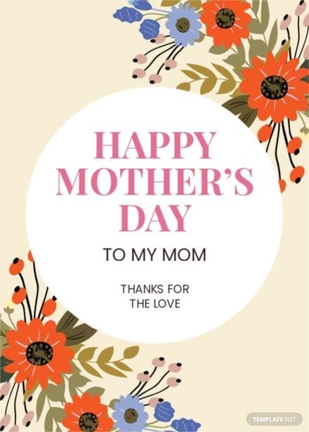 Free Happy Mother's Day Card Template