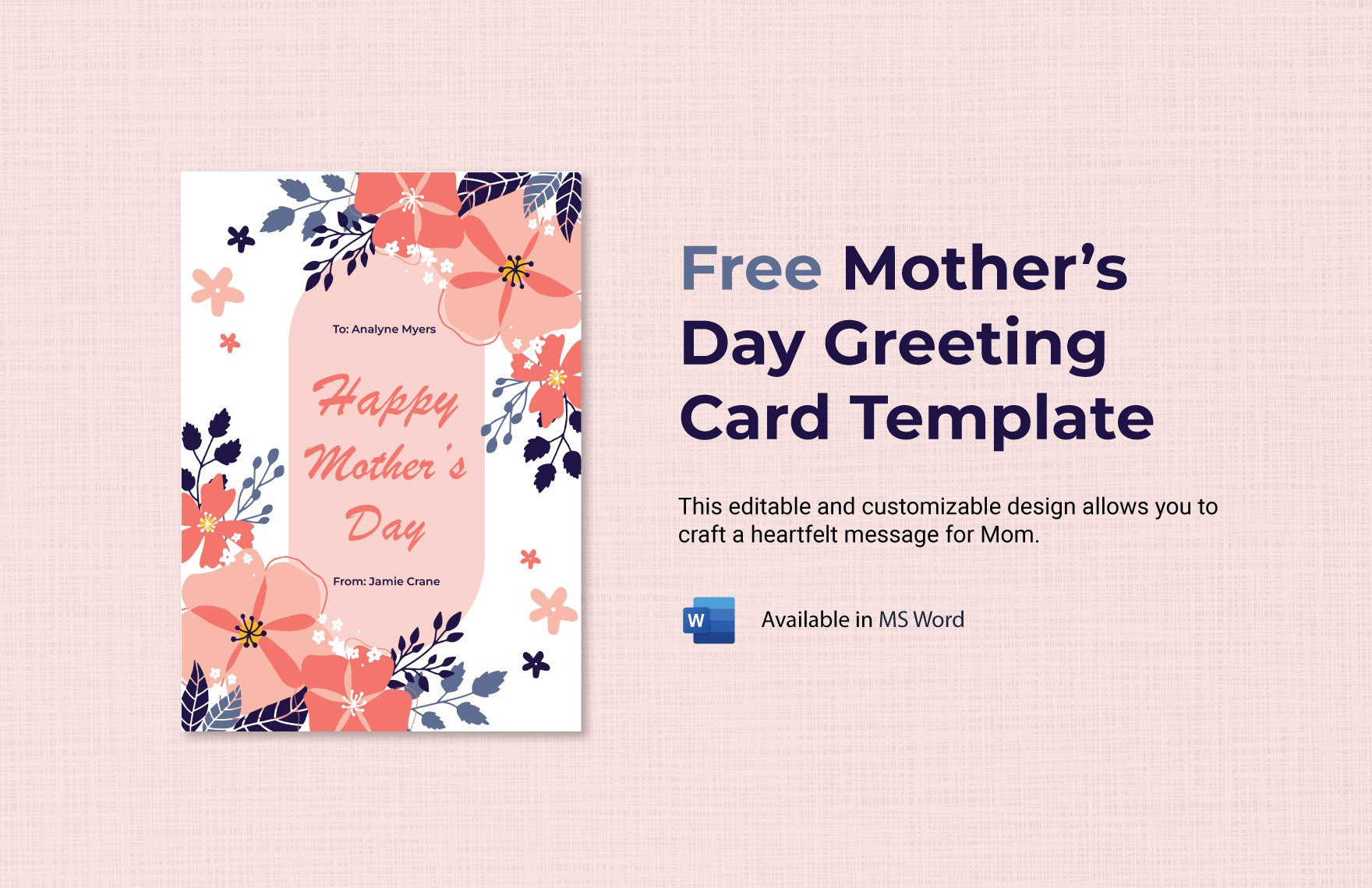 Mother's Day Greeting Card Template