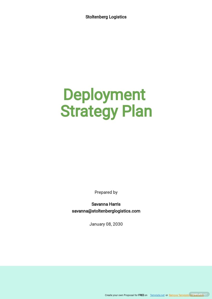 Deployment Strategy Plan Template
