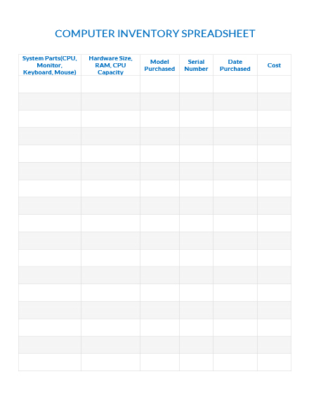 Equipment Inventory Spreadsheet Template: Download 48+ Inventory in