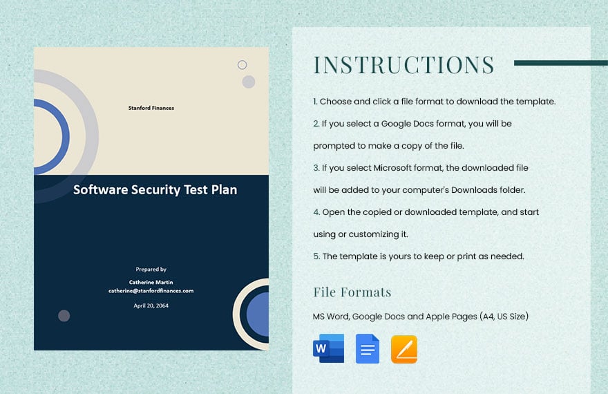 Software Security Test Plan Template