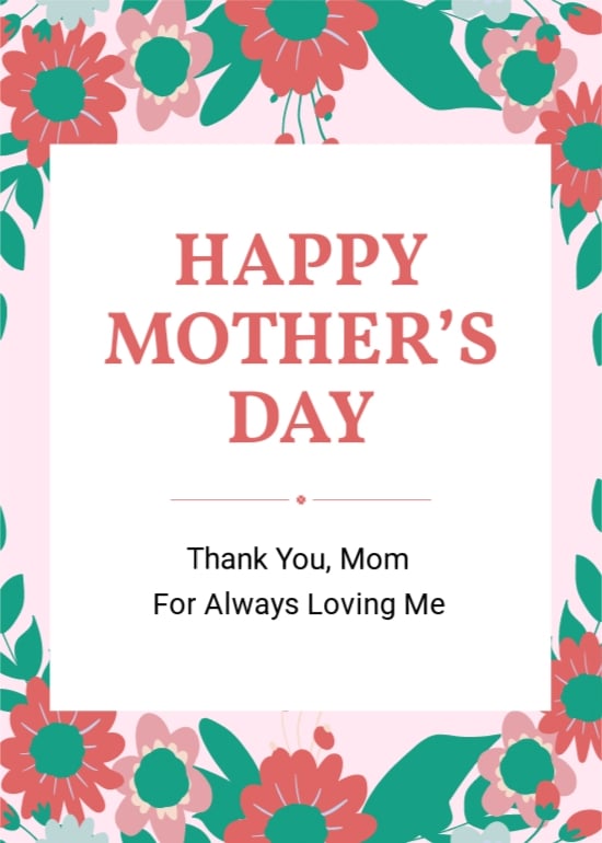 Thank You Card Template For Mother