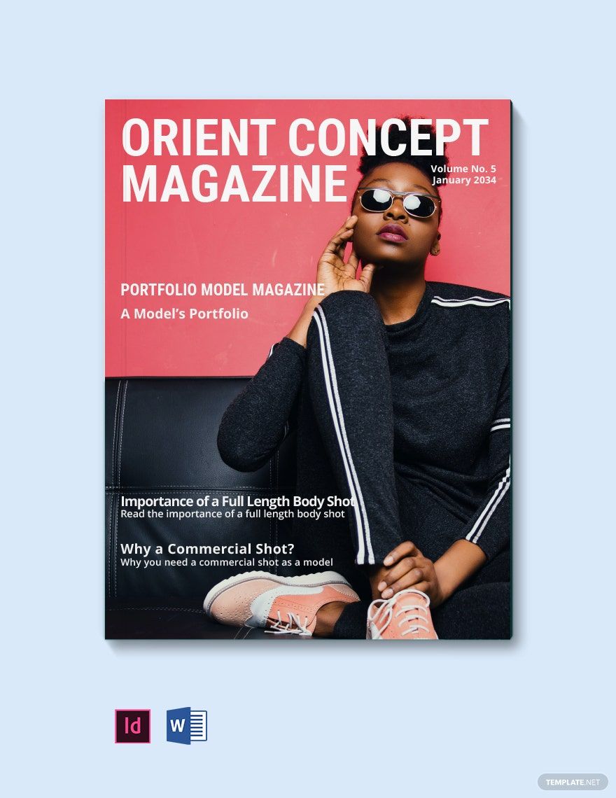 Free Portfolio Model Magazine Template