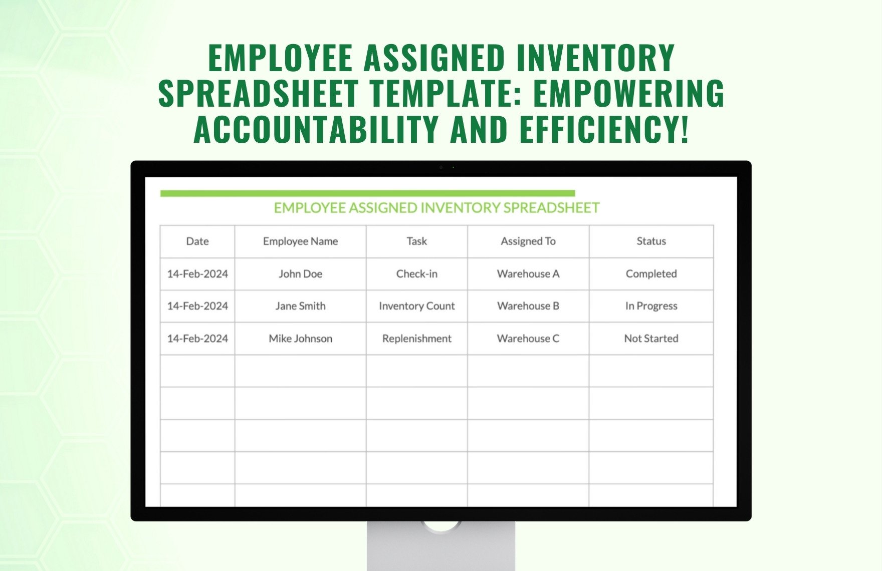 Employee Assigned Inventory Spreadsheet Template