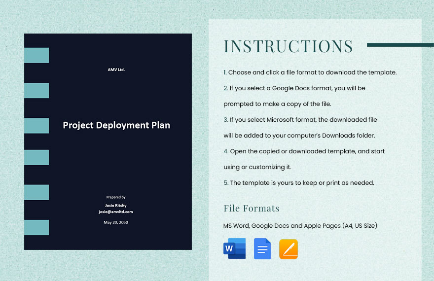 Sample Project Deployment Plan Template