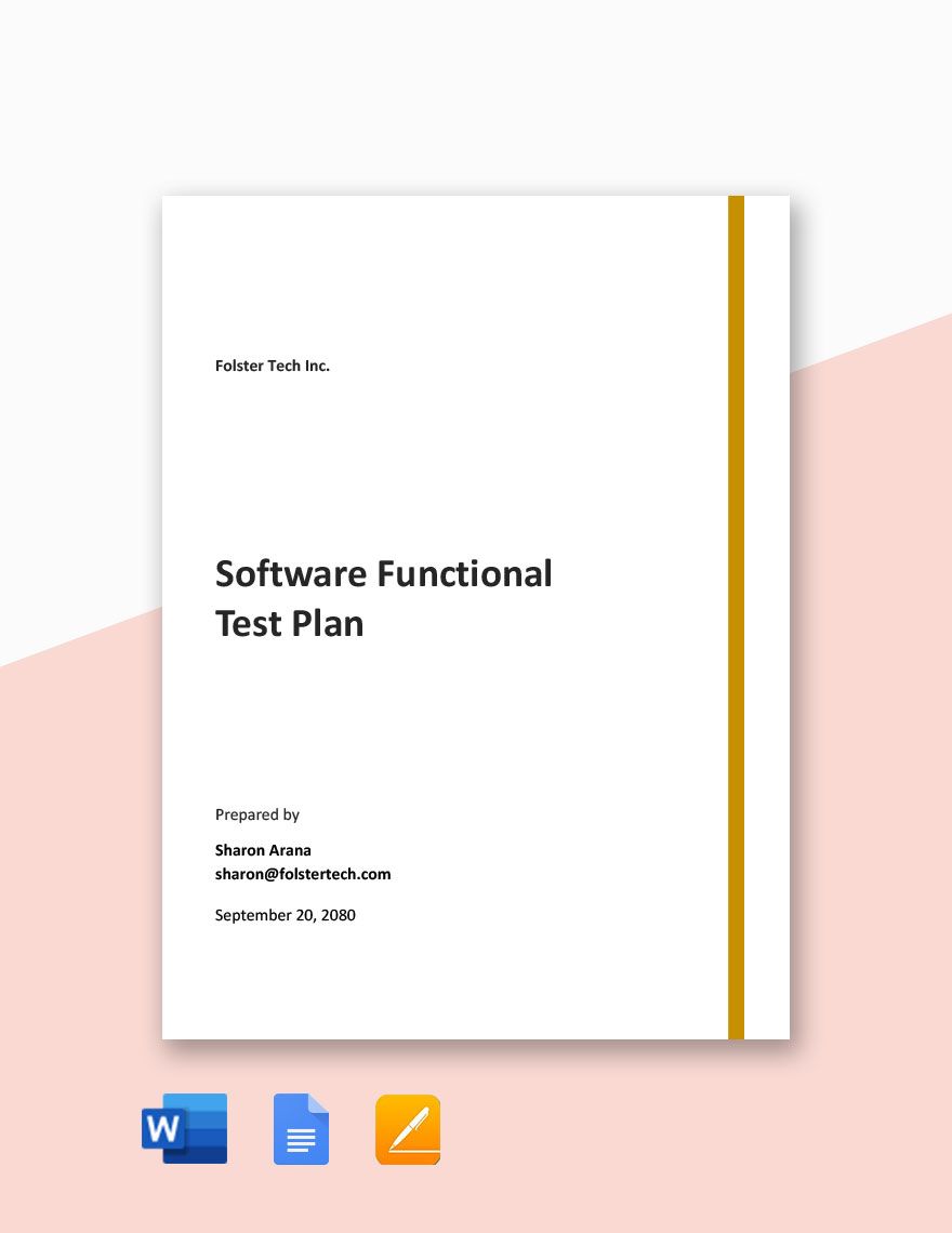 Software Functional Test Plan Template