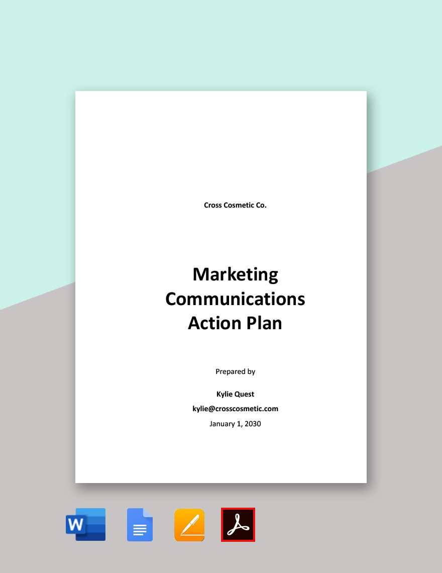 Marketing Communications Action Plan Template
