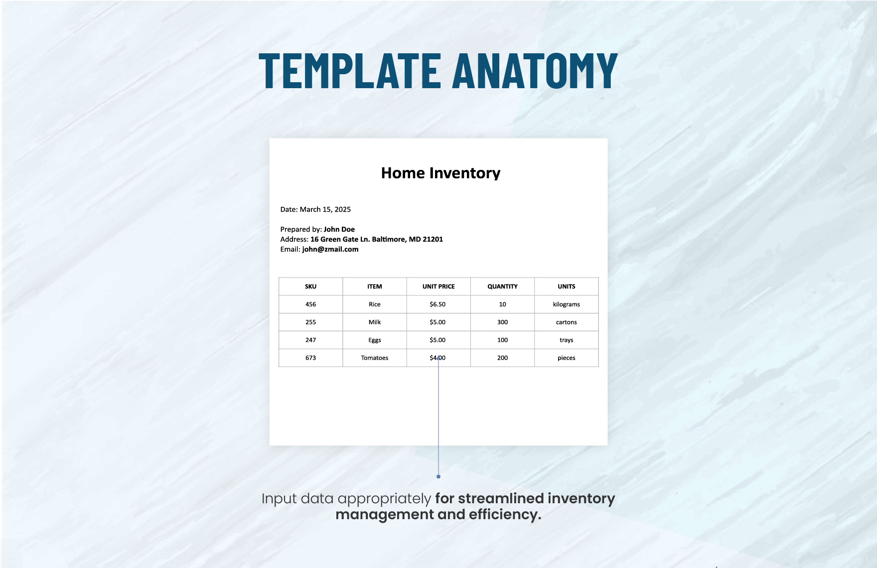 Home Inventory Spreadsheet Template