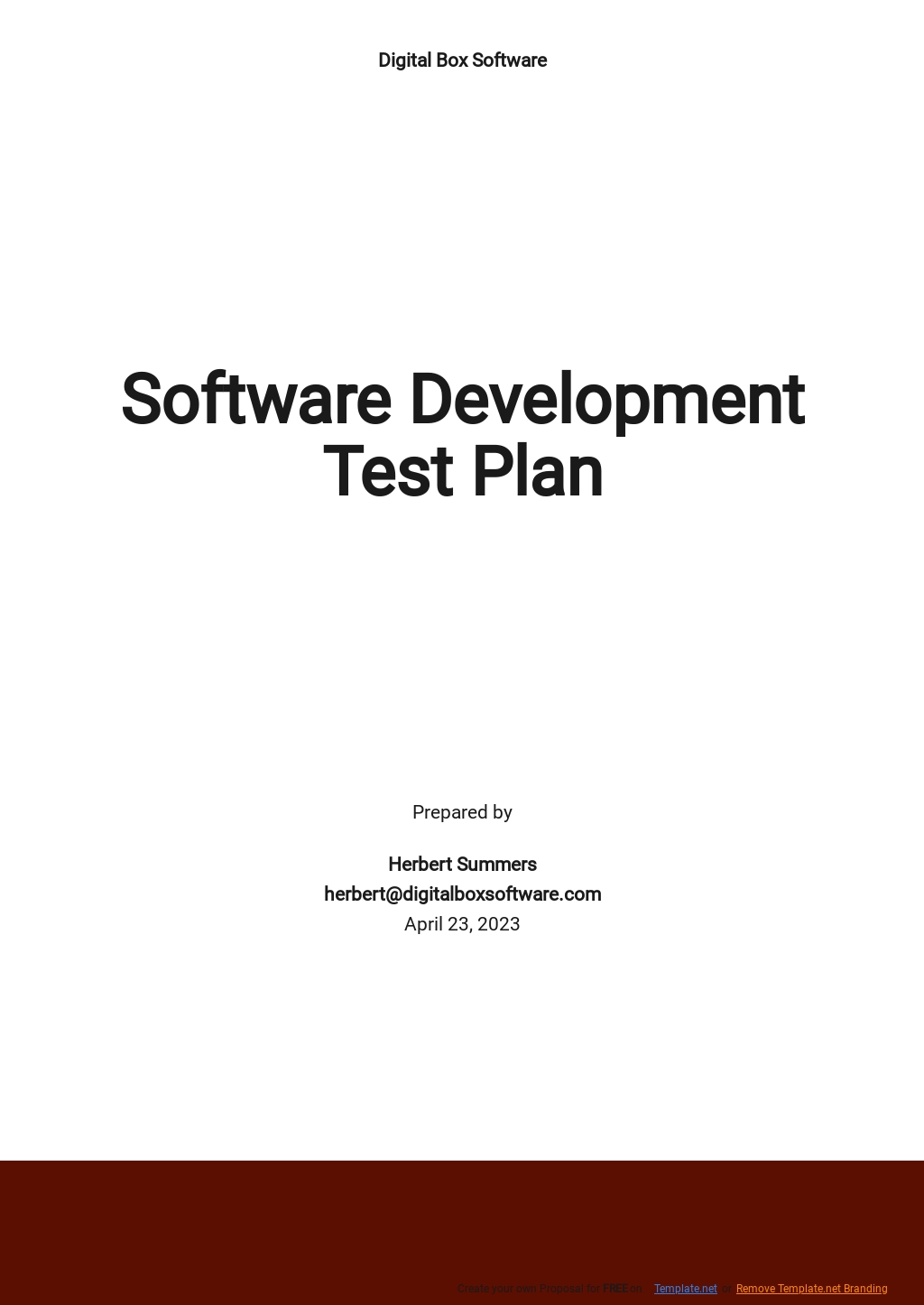 Software Development Test Plan Template