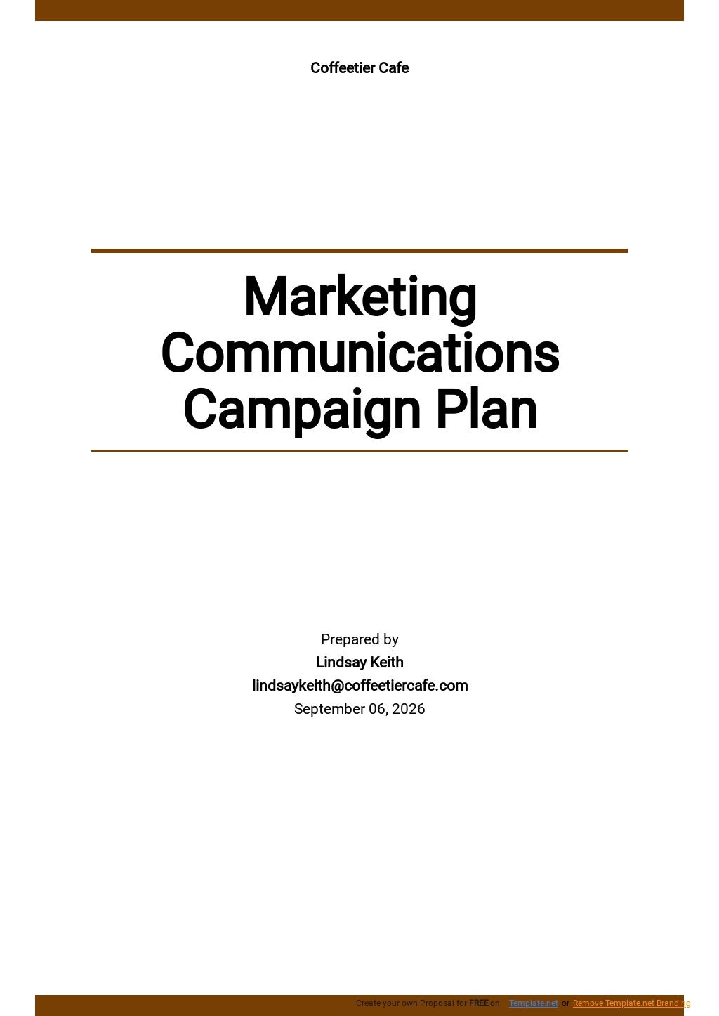 Marketing Communications Campaign Plan Template