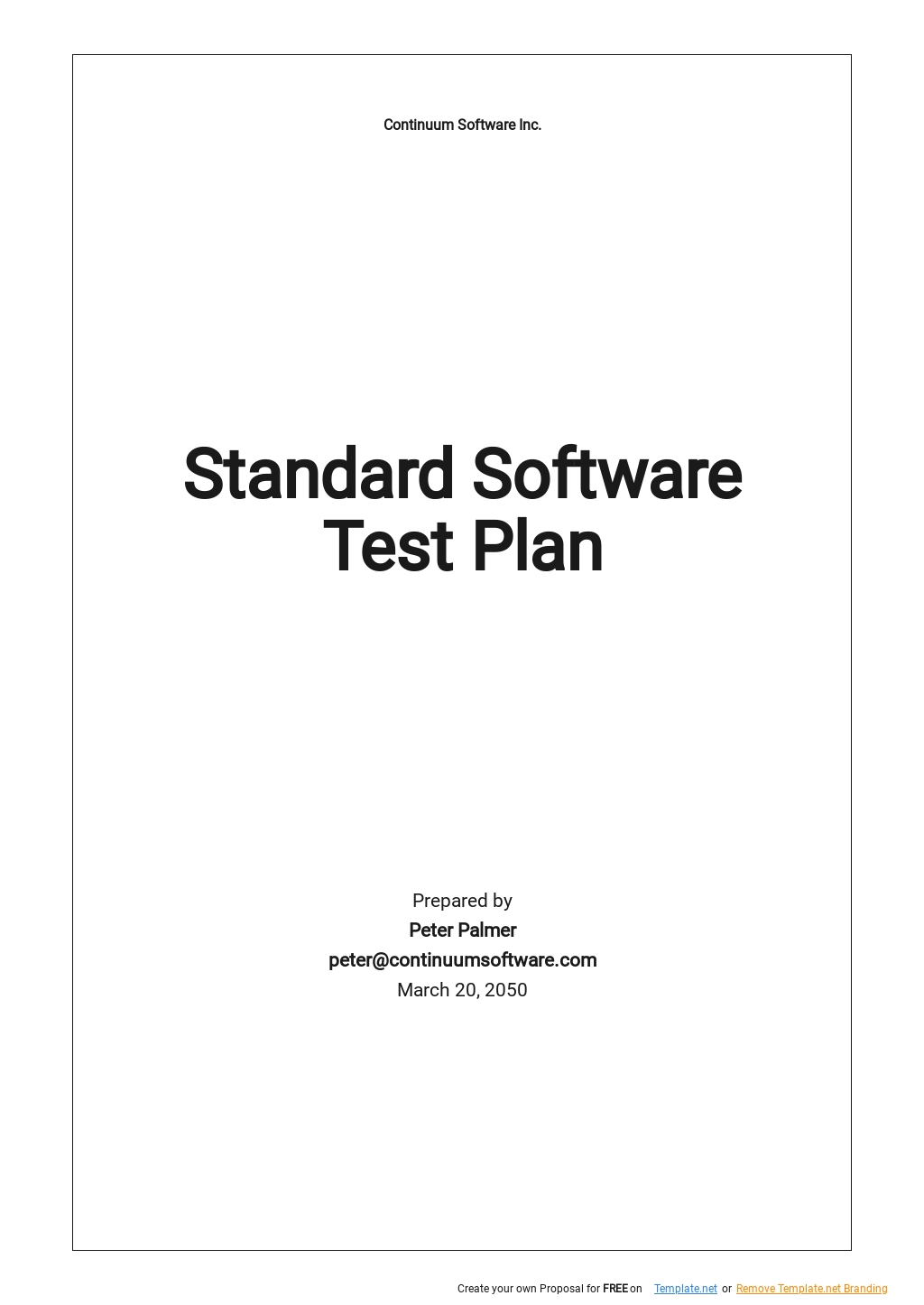 Free Standard Software Test Plan Template Google Docs Word Apple 