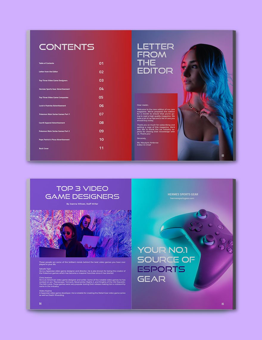 Creative Gaming Magazine Template Format