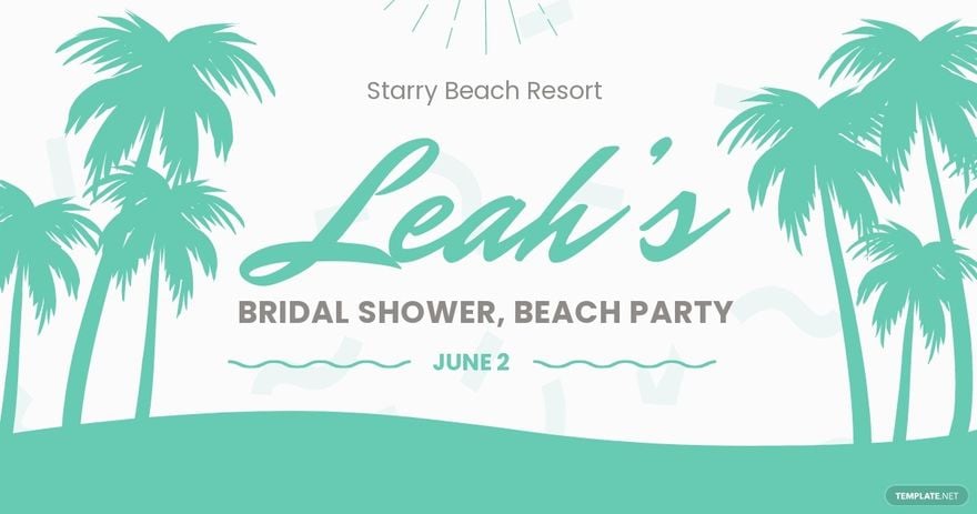 Bridal Shower Beach Party Facebook Post Template.jpe