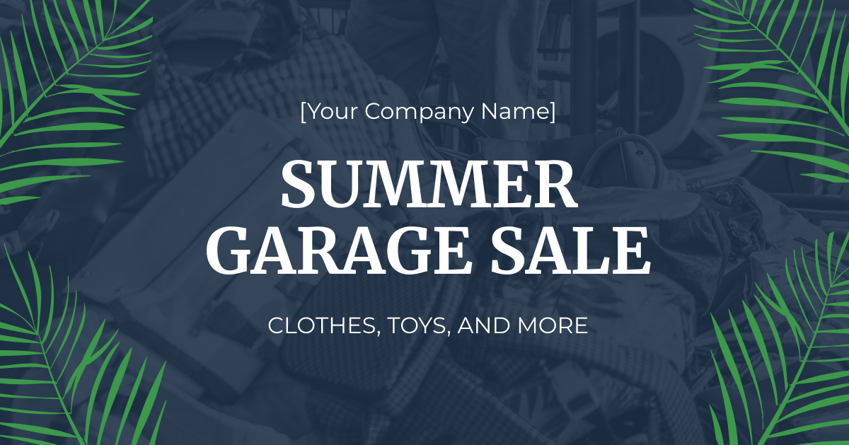 Free Summer Garage Sale Facebook Post Template